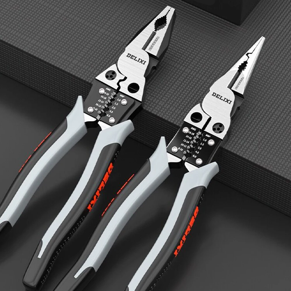 

DELIXI Multi-function Diagonal Pliers Pointed-nose Pliers Special Electrician Wire Drawing And Cutting Pliers Hardware Tools