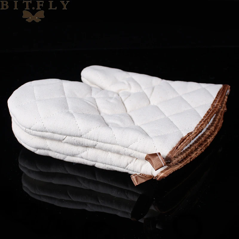 

1 Pair Heat Resistant Thickened Cotton Kitchen Barbecue Oven Glove Cooking BBQ Grill Gloves Oven Mitt Baking Accessories