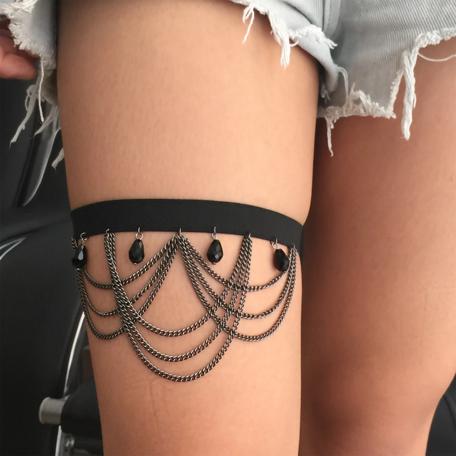 Подвязка для ног Женская кружевная пикантный нож в готическом стиле носочки