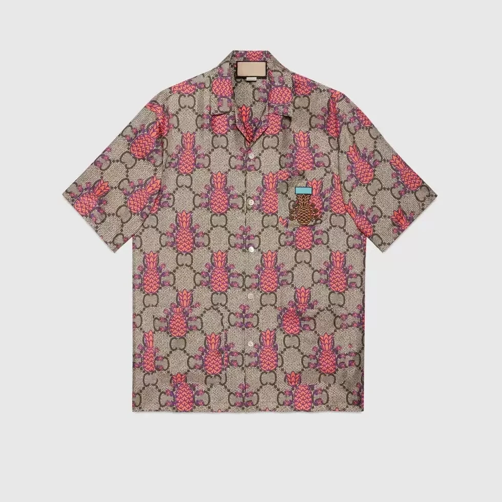 

22ss Luxury Designer Shirts Mens Fashion Geometric print bowling shirt Hawaii Floral Casual Shirts Men Slim Fit Short Sleeve
