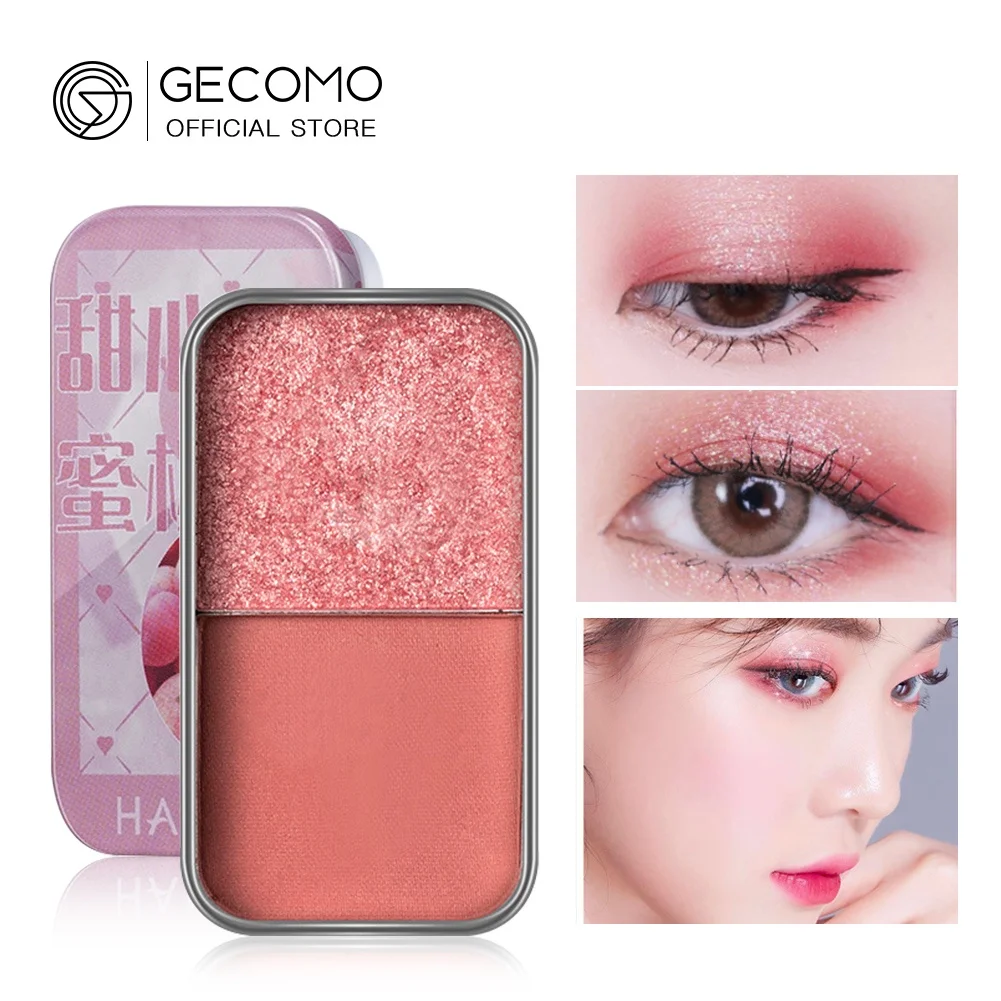 

GECOMO 2 Color Matte Glitter Eyeshadow Palette Fashion Shimmer Shine Sequin Eye Shadow Palette INS Hot Eye Cosmetics