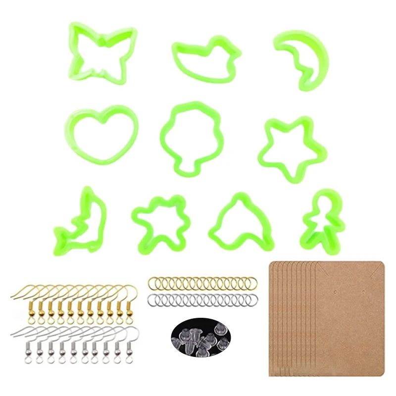 

Plastic Earring Cutters Set Polymer Clay Tool Pottery Mold Making Supplies