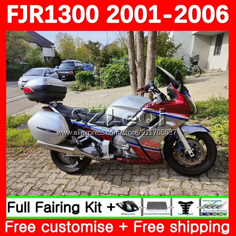 

red silver Body For YAMAHA FJR1300A FJR-1300 FJR 1300 A FJR1300 01 02 03 05 06 2001 2002 2003 2004 2005 2006 Fairing 146LQ.99