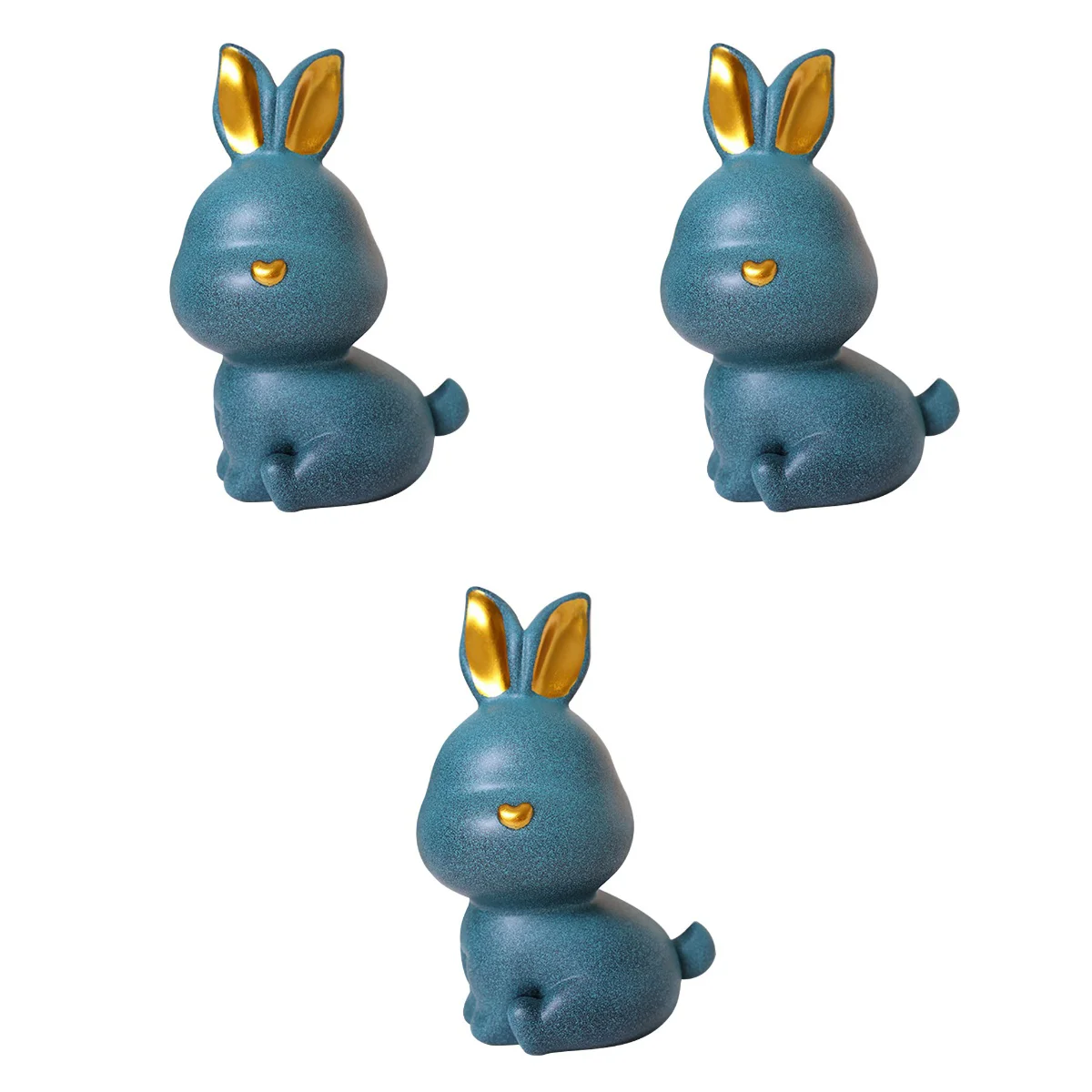 

3pcs Bunny Piggy Bank Lovely Saving Pot Desktop Bunny Decor Resin Piggy Bank Decor