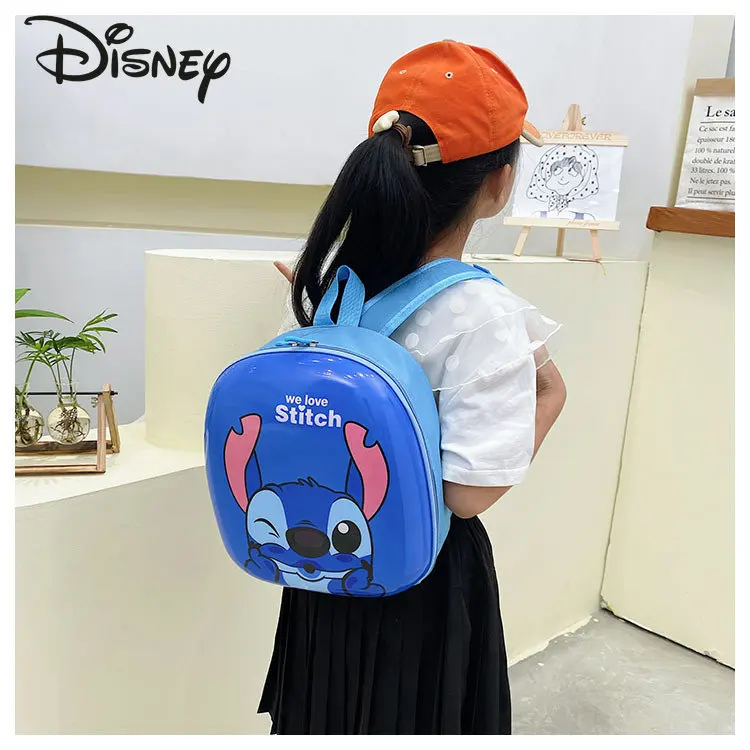 Disney New Children's Backpack Fashion High Quality PVC Eggshell Bag Cartoon Cute Versatile Lightweight Student Backpack