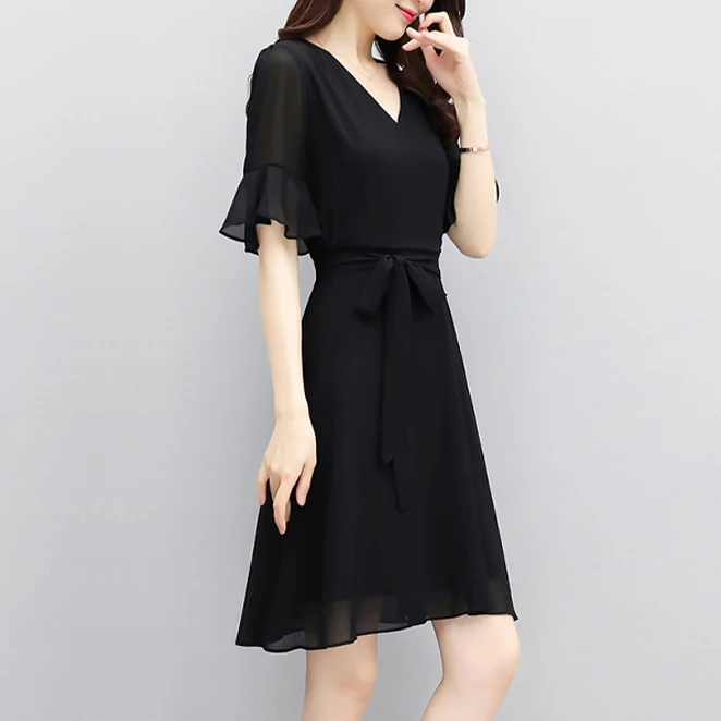 

쉬폰 반팔 원피스