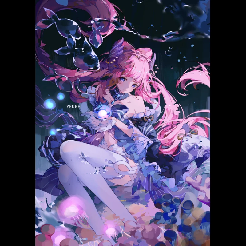 

Anime Keychain Genshin Impact Sangonomiya Kokomi Acrylic Keyring Strap Figure Hanging Accessories 6cm