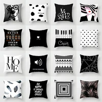 black throw pillow case geometric heart letters piano fashion girl cushion covers for home sofa chair decorative pillowcases