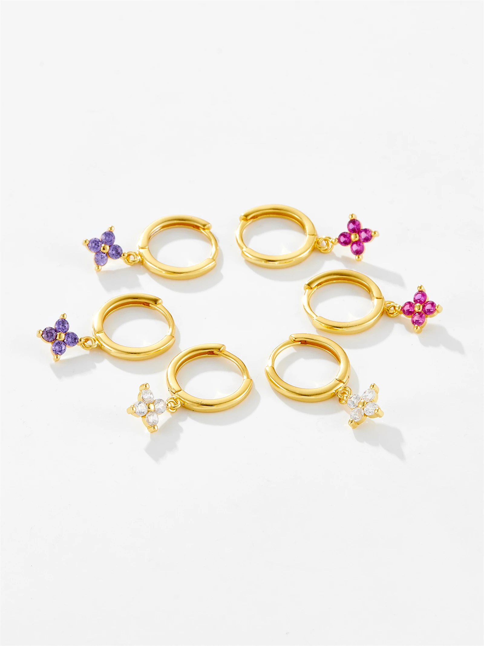 Серьги-подвески женские из серебра 925 пробы с цирконом