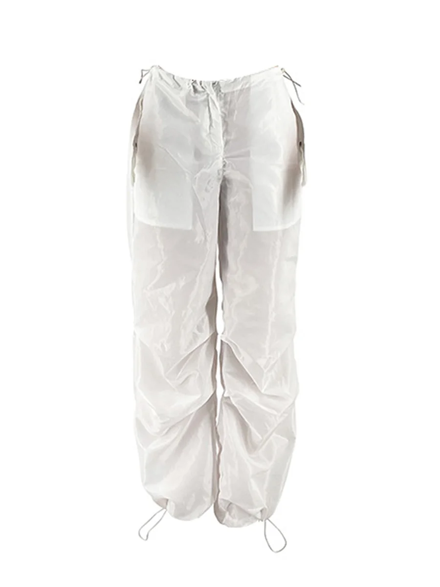 

WANGSAURA Women s Plus Size Cargo Pants Low Rise Loose Track Pants Casual Pump Up Jogger Pants Track Pants Loose Cargo Pants