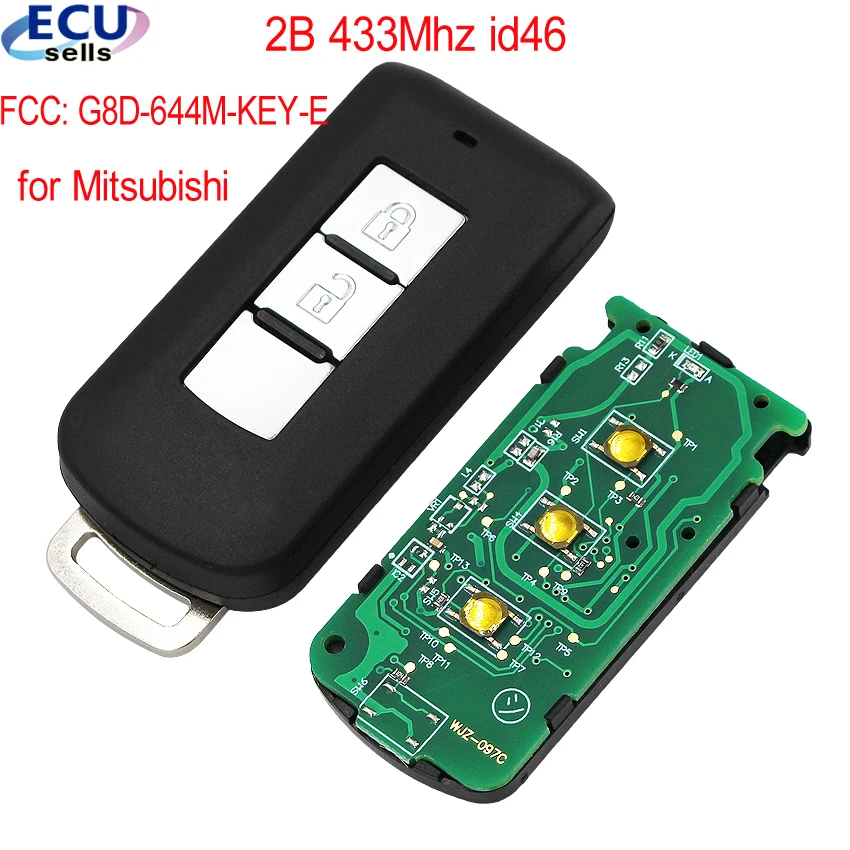Детали для Mitsubishi Lancer Outlander ASX FCC 2 кнопки 433 МГц PCF7952 ID46 |