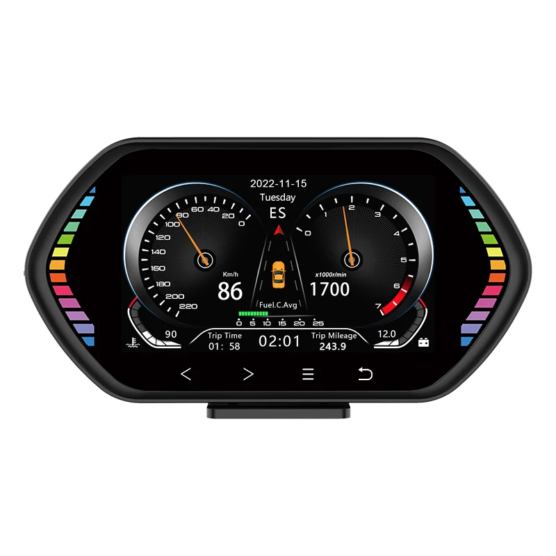 

бортовой компьютер авто obd2 F12, автомобильный инклинометр, GPS Спидометр, об/мин, измеритель температуры топлива, инклинометр, инклинометр для авто автомобильные аксессуары