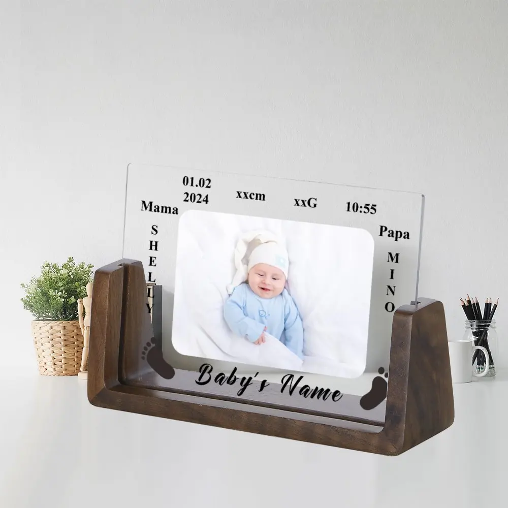 Изготовленная на заказ детская фоторамка для свидания высоты и веса