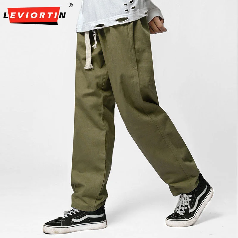 

Высокие уличные мужские прямые брюки-трубы, рабочая одежда, чистый хлопок, американская уличная мода, свободные широкие рабочие брюки для м...