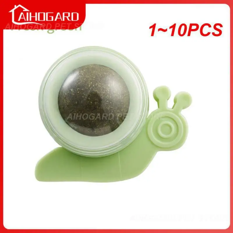 

1~10PCS Degree New Catnip Wall Ball Cats Candy Snack Ball Rotatable Toy Cat Toy Self-Adhesive Catnip Ball Teeth Cleaning Edible