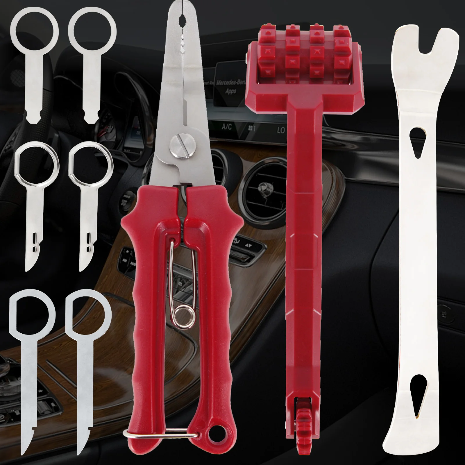 

Щипцы-клипсы для автомобиля, инструмент для снятия крепления с роликом для затухания звука для автомобильной двери, панели, приборной панели, для Toyota, Volvo, VW