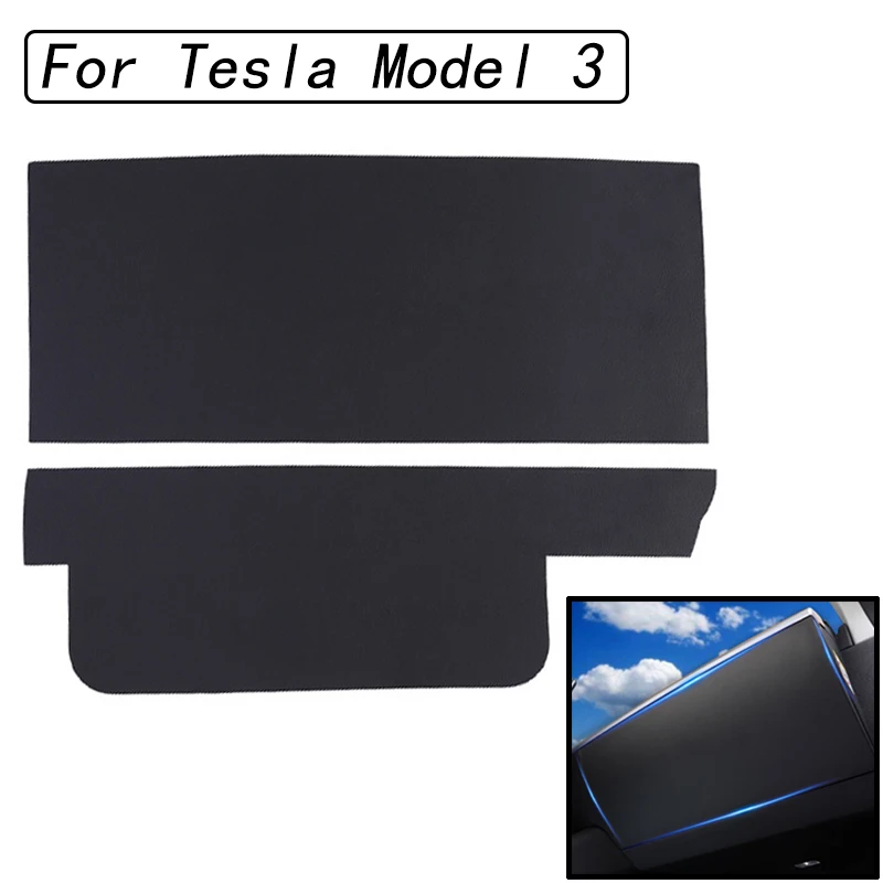 

2PCS Invisible Glove compartment Anti Kick Car Accessories For Tesla Model 3 Carbon Fiber PU Leather Pad Protection Stickers