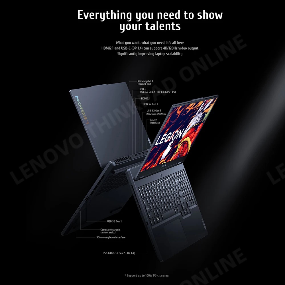 Ноутбук Lenovo Legion R7000 R7-7840H 16G/32G RAM 512G/1T SSD RTX4060-8G 144 Гц 15 6 дюйма