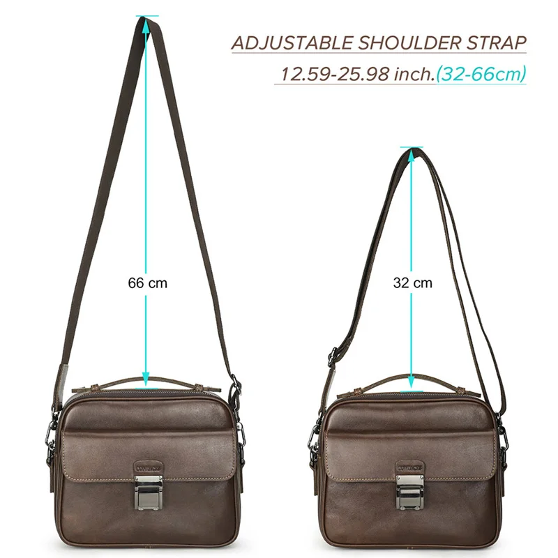 Fashion Men's Crossbody Bag Genuine Leather Top Layer Leather Shoulder Sling Bag Small Messenger Bag Tote Bag Handbag for Men