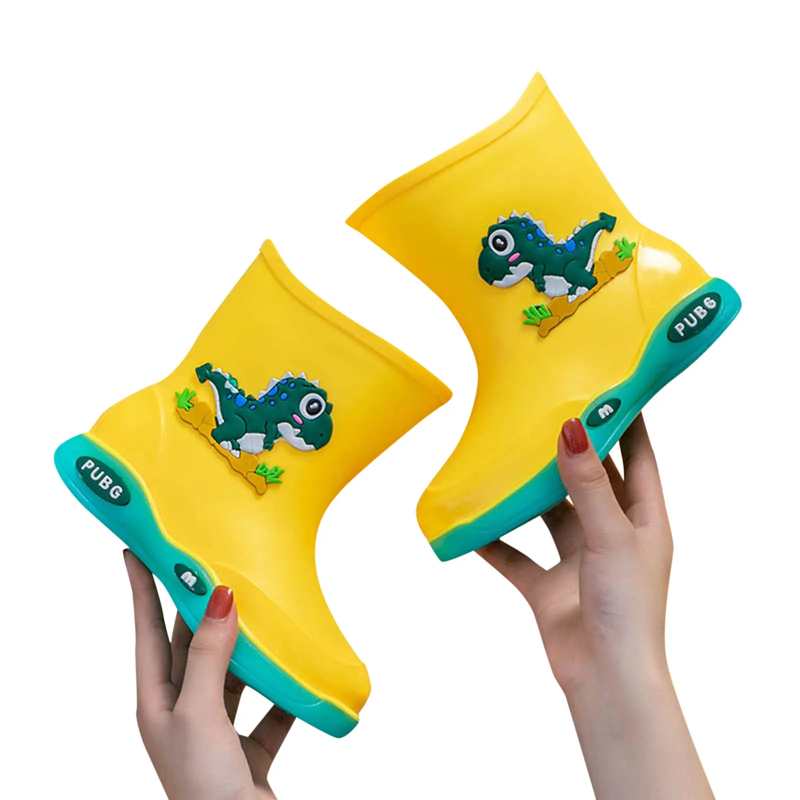 Детские Водонепроницаемые Резиновые Нескользящие ботинки с мультяшным рисунком