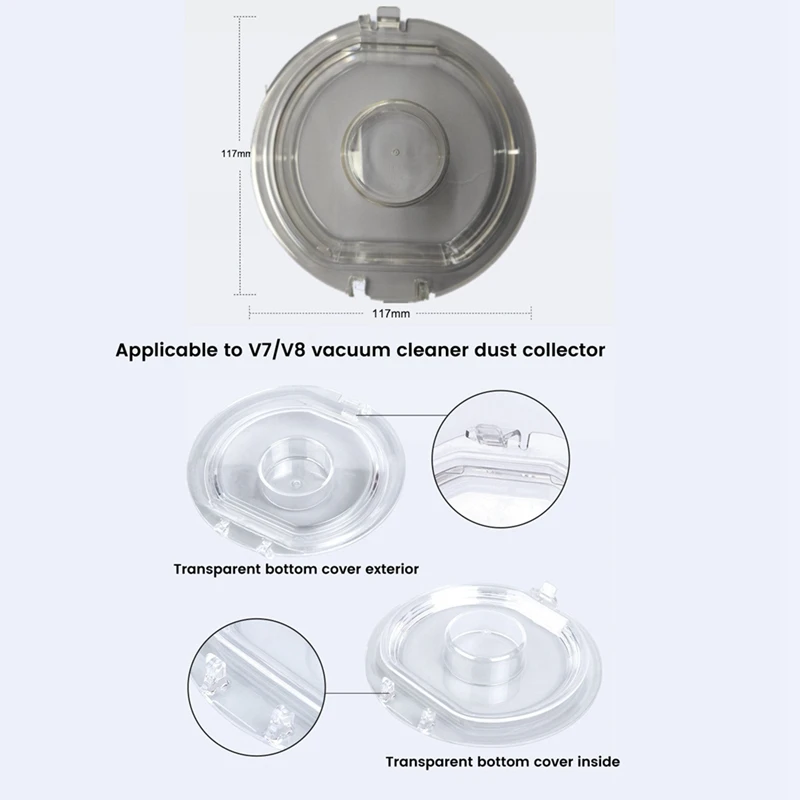 Dirt Bin Base Lid For Dyson V7/V8/V8slim Cordless Vacuum Cleaner Dust Bucket Bottom Cover Part Sweeper Accessories images - 6