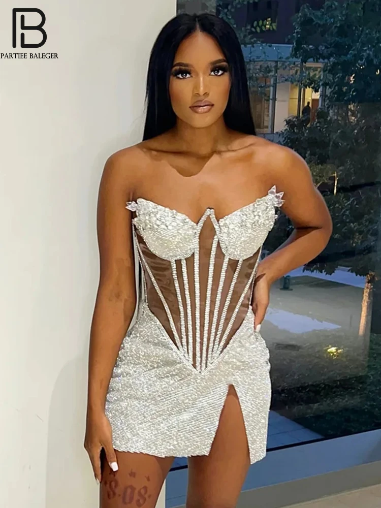 

Деловые платья для женщин PB, женская одежда, сетчатые сращивающиеся кристаллы, мини-платье на день рождения, привлекательное роскошное платье, Новое поступление 2023
