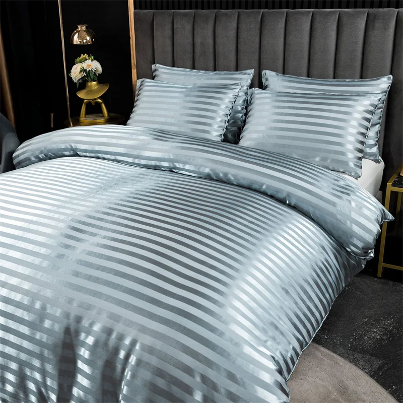 Роскошный комплект пододеяльника из искусственного шелка Комплект постельного