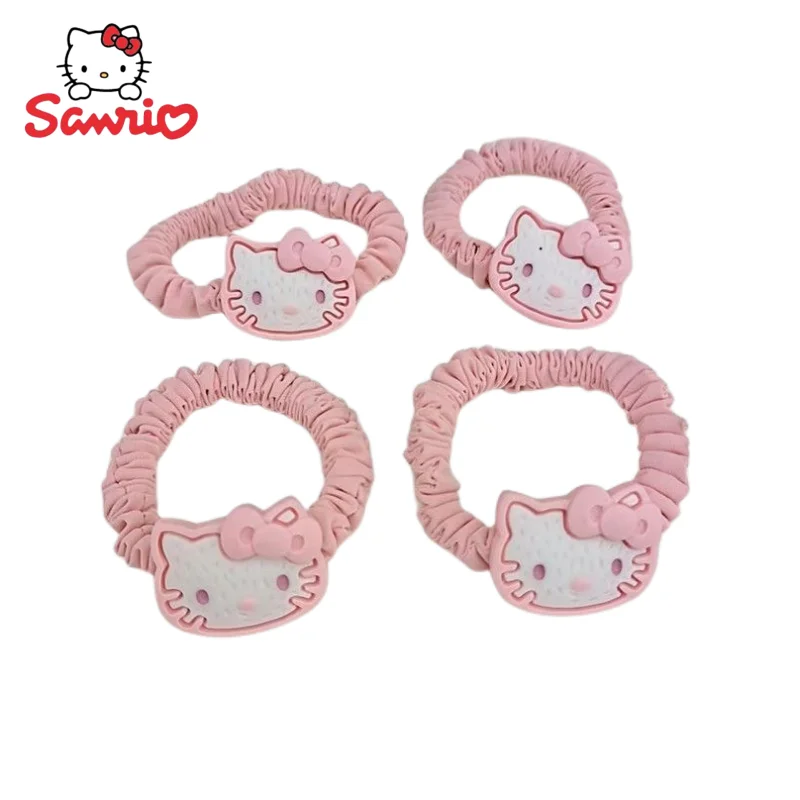 

Sanrio New Anime Peripheral Cartoon Cute Kawa Pink Nen YiKitty Cat Ins Hair Rope Head Rope Creative Rubber Band Gift Wholesale