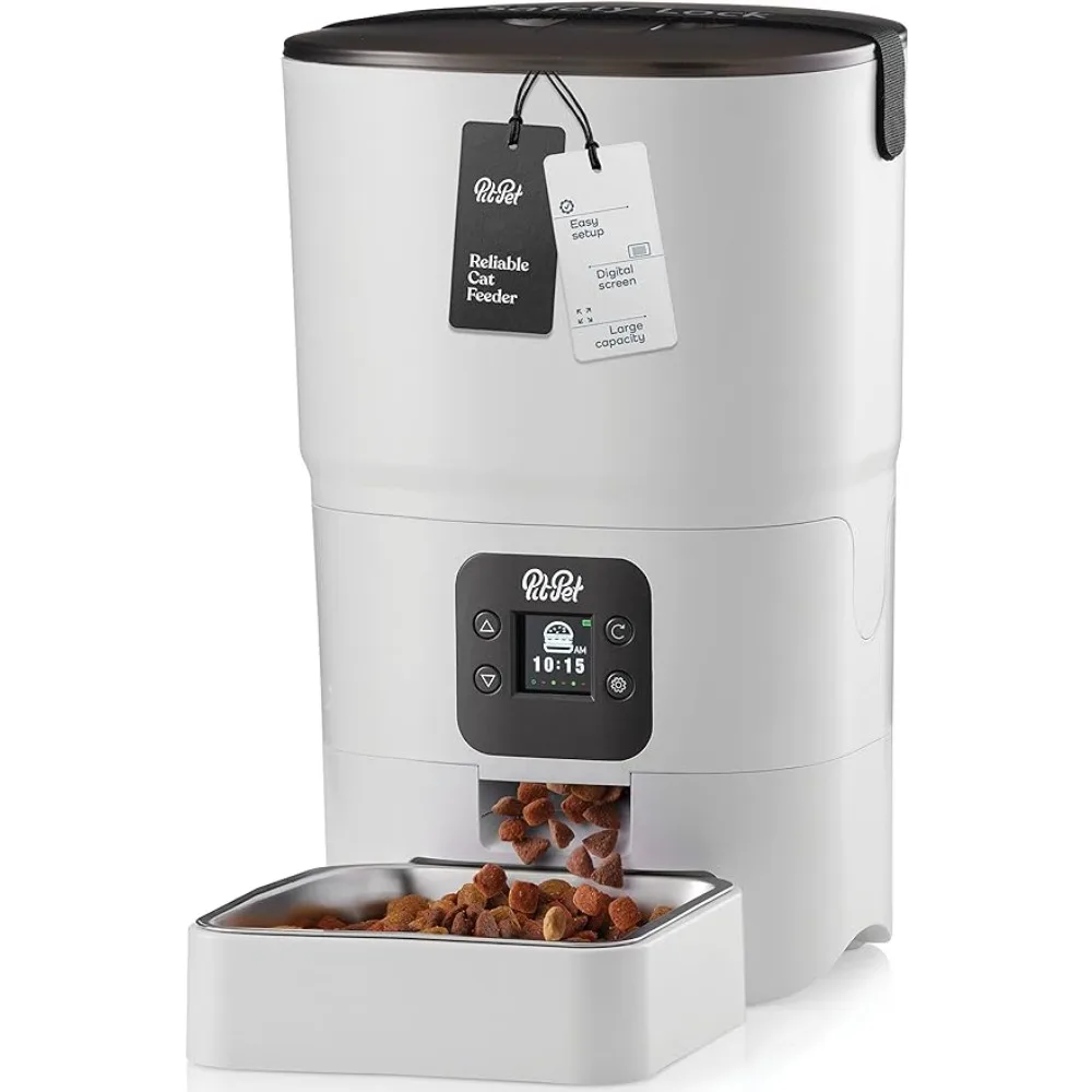 

Умные автоматические кормушки для кошек-6 л, надежный женский диспенсер с ЖК-экраном, легкая установка, автоматический контроль частей