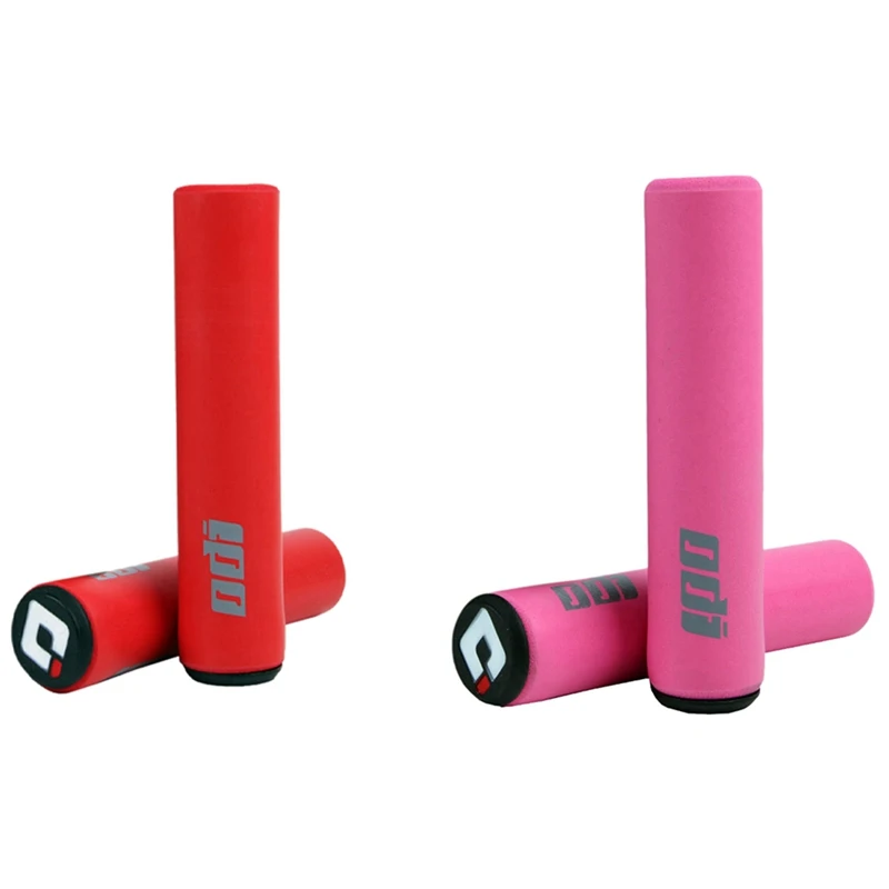 

ODI 2 пары силиконовых ручек для горного велосипеда, амортизирующие мягкие ручки для горного велосипеда, красные и розовые