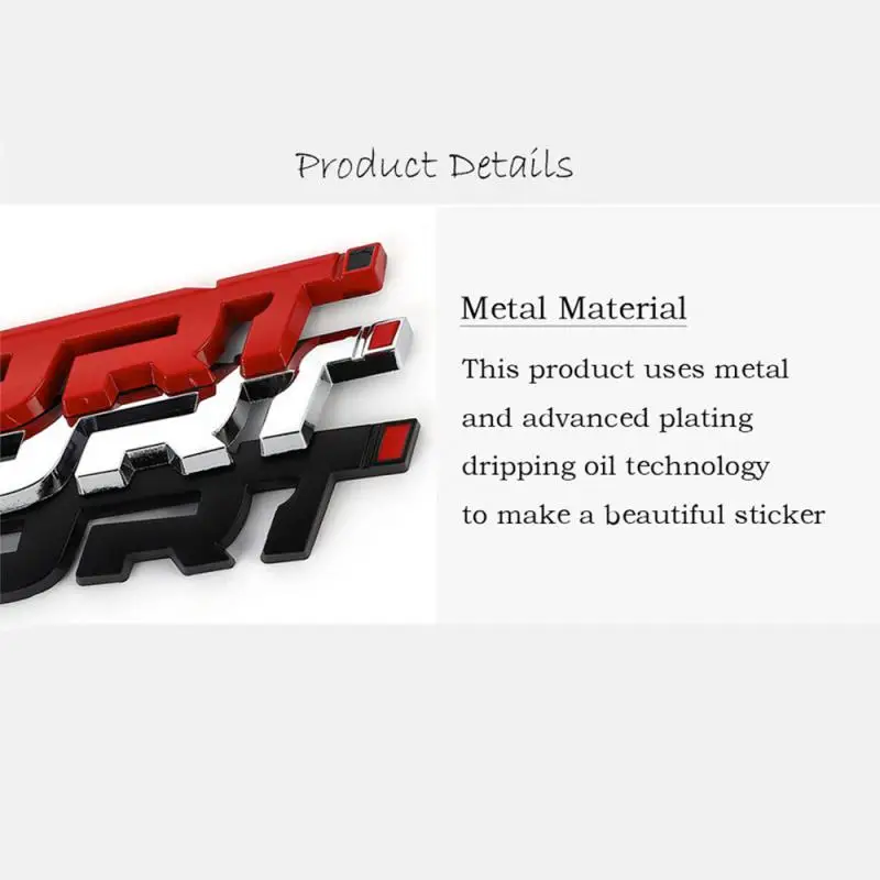 

Metal Sport Logo Emblem Badge Sticker Easy To Install Not Damaging The Car Paint Metal Sports Logo Modified Logo High Quality