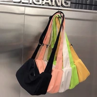 simple macaron color women crossbody bags college style all match ladies shoulder bag girls large capacity nylon purse handbags