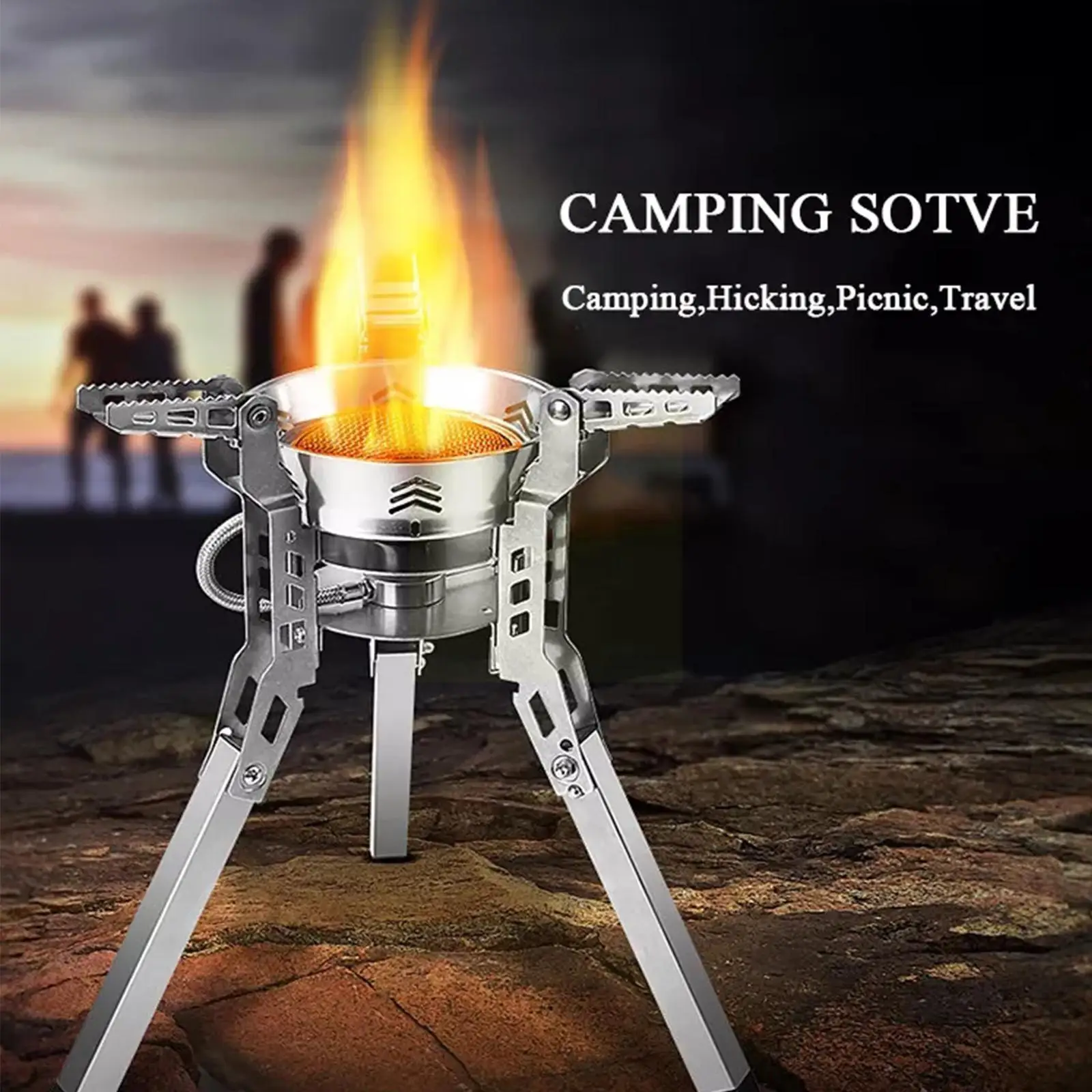 

Portable Gas Stove 3800w Split Steel Cooking Stove Camping Outdoor Hiking Stove Cooking supplies F0q8