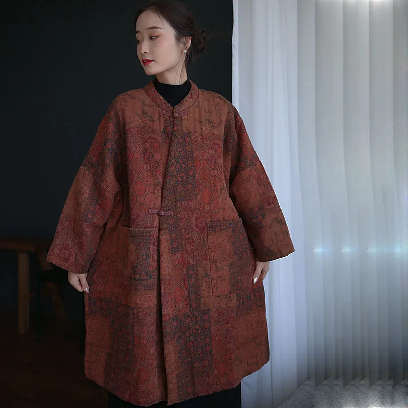 Осень-зима национальный ветер ретро картина маслом свободный женский диск с