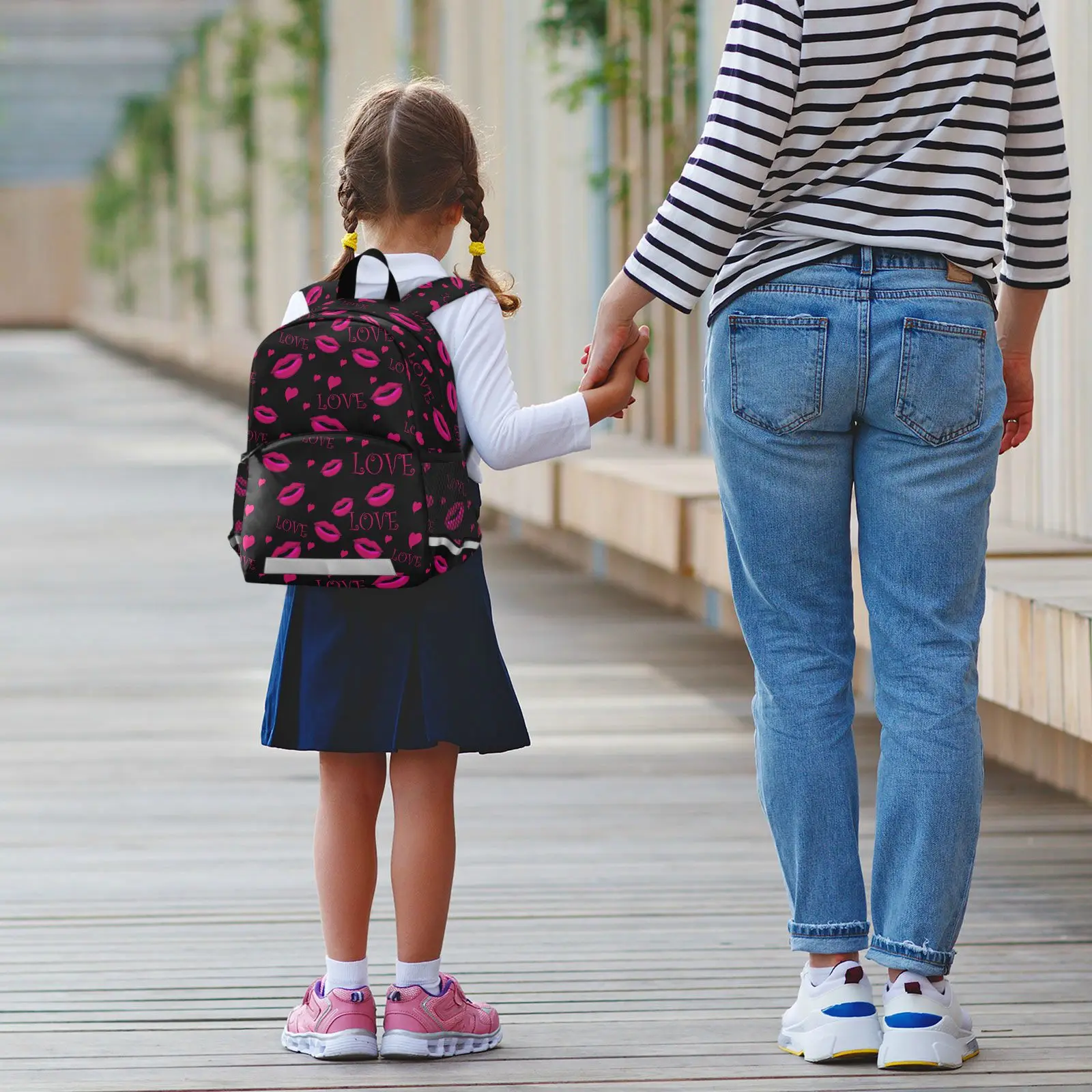 New Children School Bags Comfortable Kids Toddler Backpack Lip Print Kindergarten Preschool Bag 3-8 Years Old Schoolbag For Girl