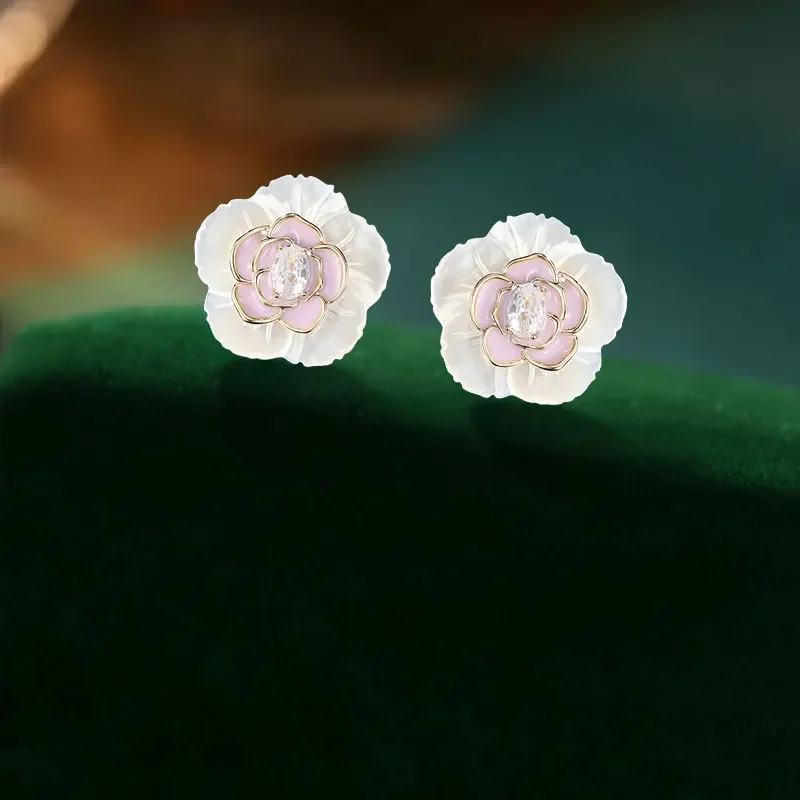 NicheDesign SensibilityЭлегантные серебряные серьги-иглы S925 с натуральными ракушками и