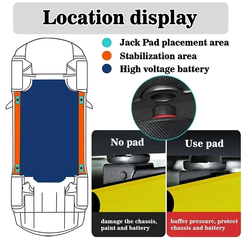 Фото Для Tesla Model 3/Y/S/X/3+ 2016-2024 Jack Pad Резиновые подушечки Подъемный адаптер Инструмент Корпус точки подъема Поддержка автомобильных аксессуаров №2
