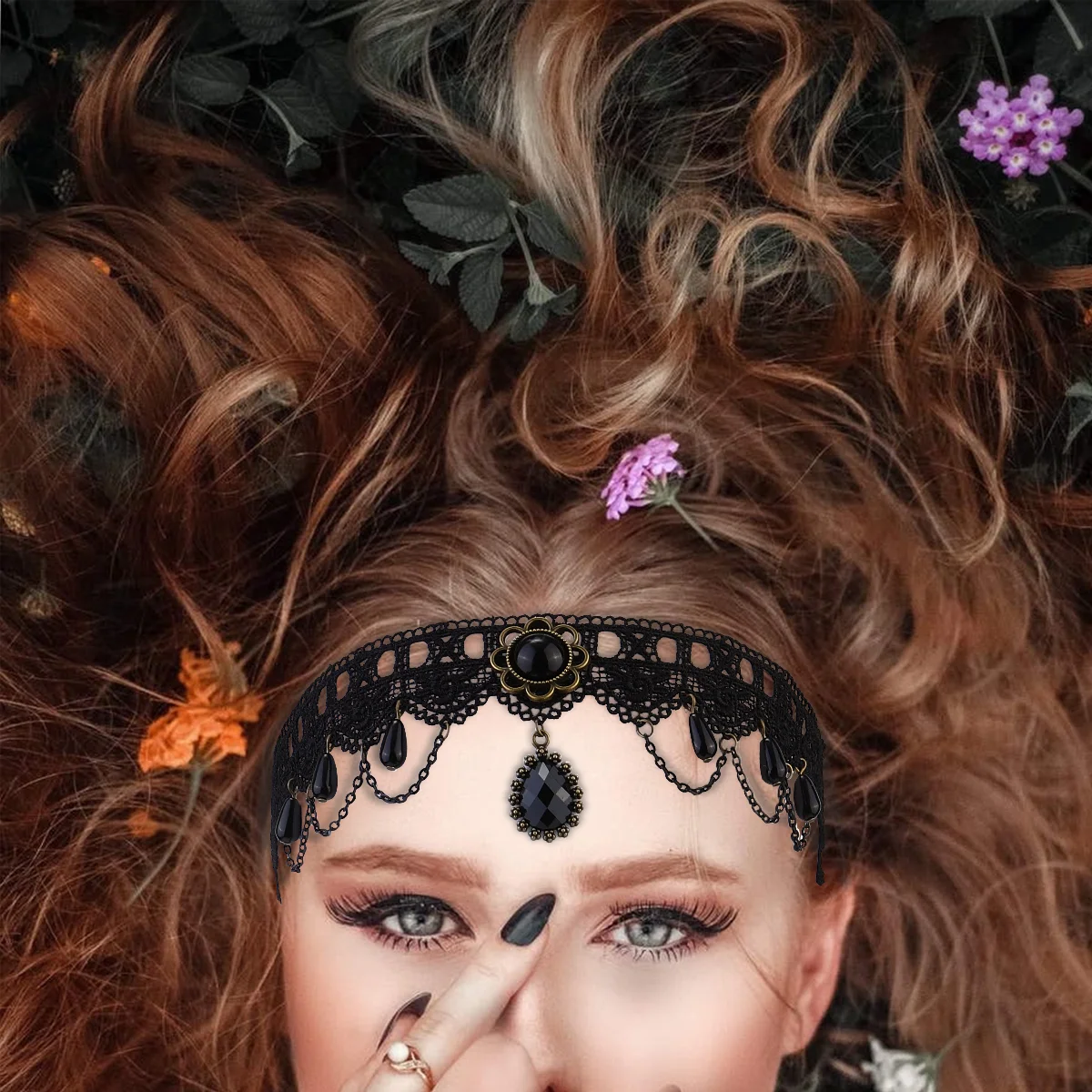 Повязка на голову вампира Oween Hends Fo для женщин кружевные повязки волос Хэллоуин