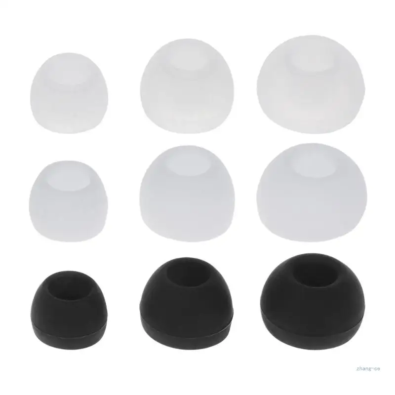 

M5TD 12pcs/lot Soft Silicone Ear Tip Cover Replacement Earbuds Cover For In-Ear Headphones Earphones Access Black White Clear