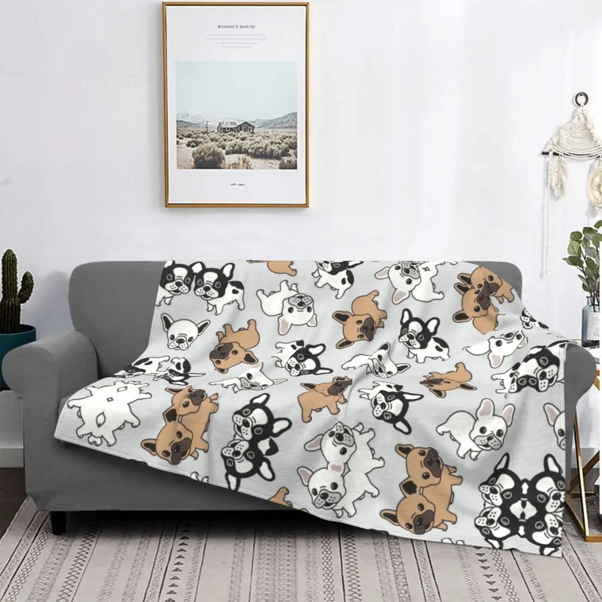

Anatomy Of A French Bulldog Blanket for Office Bed Sofa Bedspreads 3D Print Soft Flannel Fleece Frenchie Dog Lover Throw Blanket