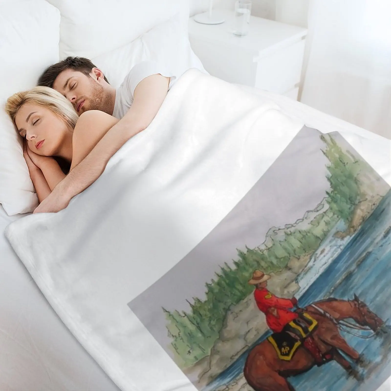 РМП. в красном сергере на одеяле Horseback