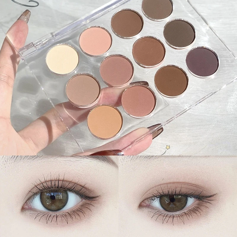 

New 12 Color Eye Shadow Palette Matte Milk Tea Longlasting Eyeshadow Glitter Eyes Makeup Pallete nude Korean Cosmetics Wholesale