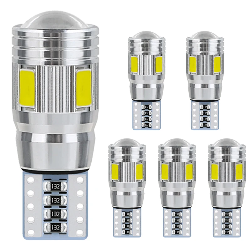 

Светодиодная лампа Canbus T10 W5W, 6 светодиодный т., без ошибок, 12 В, 5630, 6SMD, 7000K, белая, для салона автомобиля, для чтения купола, номерного знака, бок...