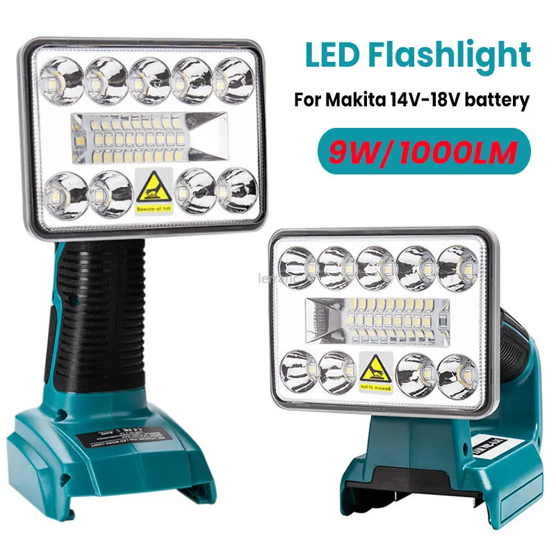 

3-дюймовый светодиодный светильник для Makita, 18 в, 14,4 В, литий-ионный аккумулятор, беспроводной инструмент, светодиодная лампа-вспышка, USB, улич...