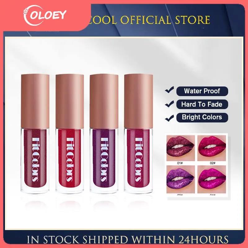 

Shimmer Lip Gloss Pearly Metallic Lipstick Long Lasting Maquiagem Profissional Lip Gloss Easy To Makeup Moisturizer Lips TSLM2