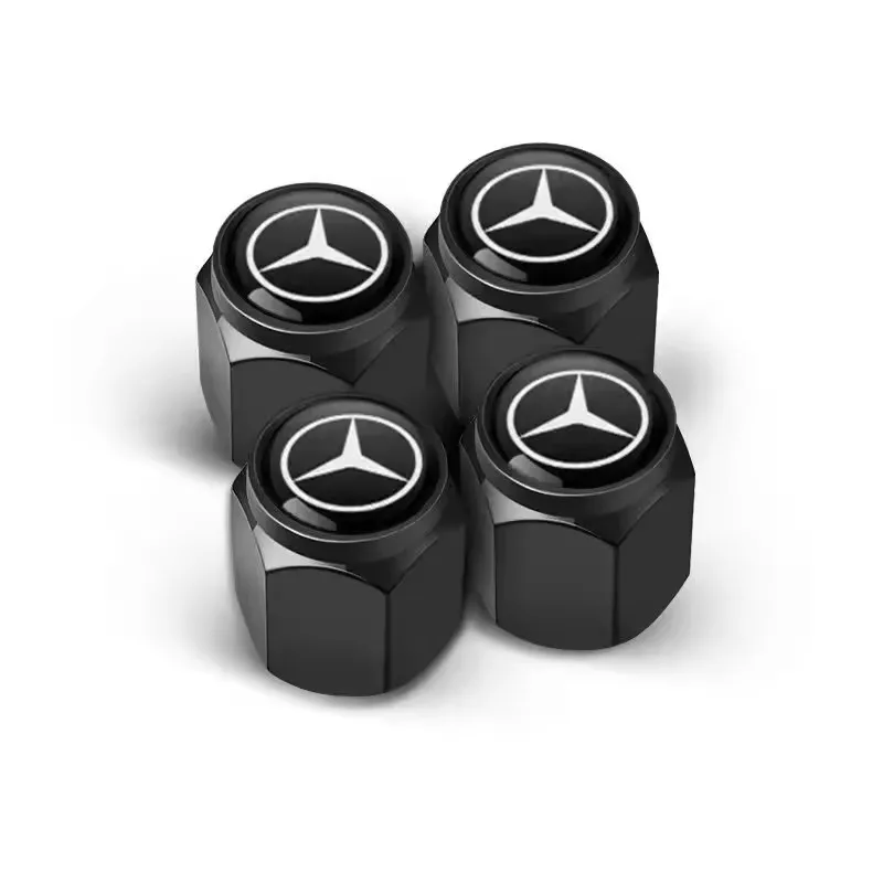 

4 шт. металлические колпачки для клапанов шин автомобиля, чехлы для штока для Mercedes Benz B/C/E/S Class A Class C200L GLC GLK CLA, аксессуары