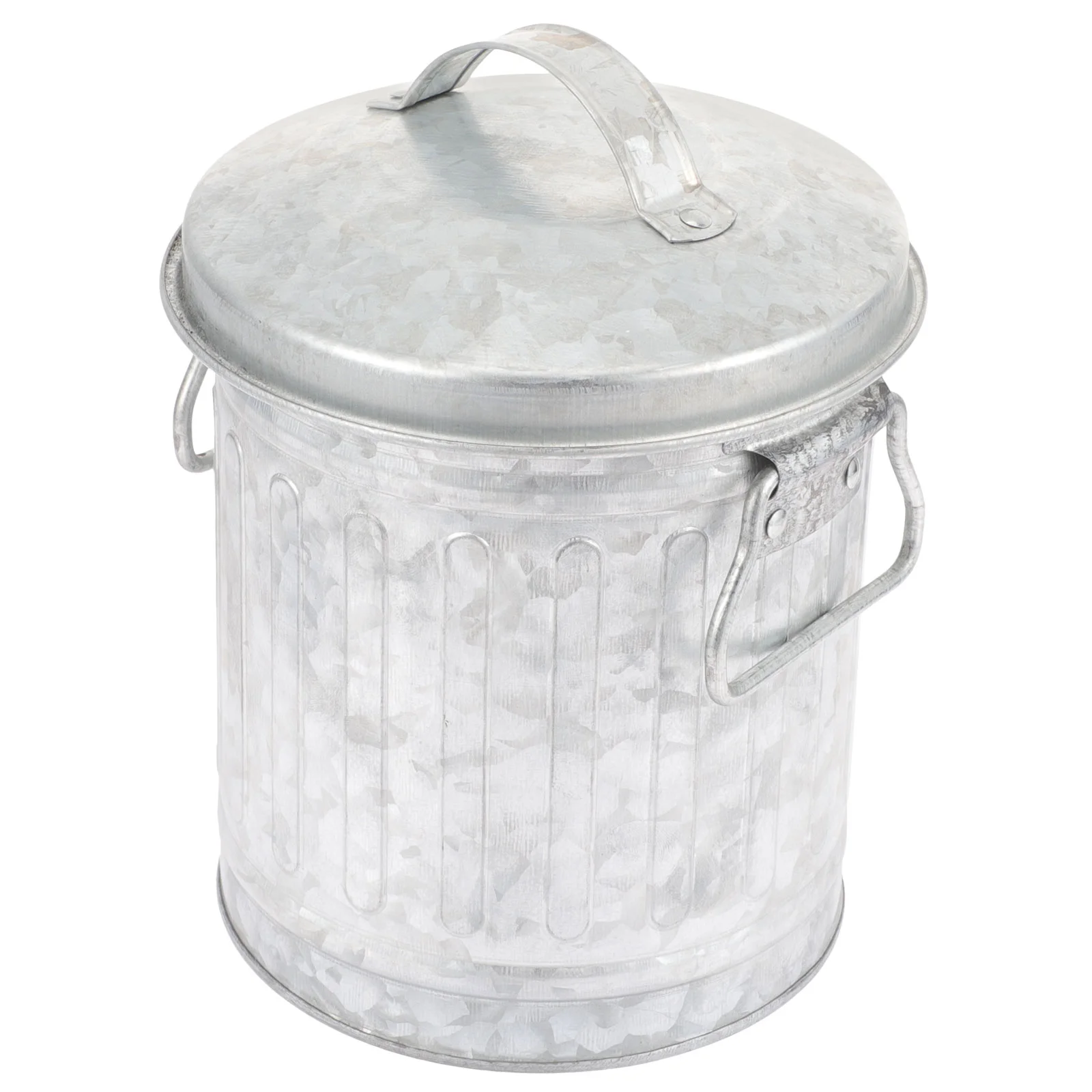 

Tin Flower Bucket Convenient Trash Bin Office Mini Car Can European Style Home Garbage Decorative Rubbish Iron