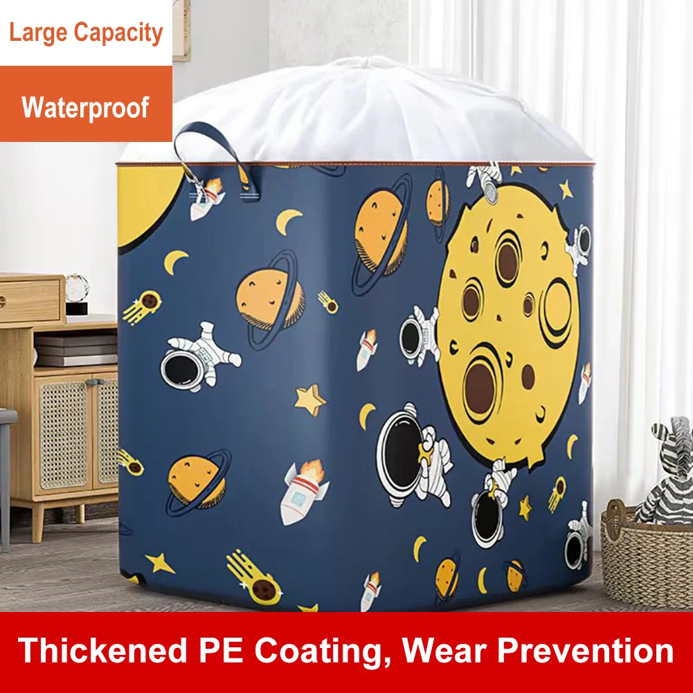 

Storage Print Basket Laundry Kids Basket Hamper Laundry Home Cartoon Dirty Portable Bag Clothes Cotton Toys Foldable Linen For