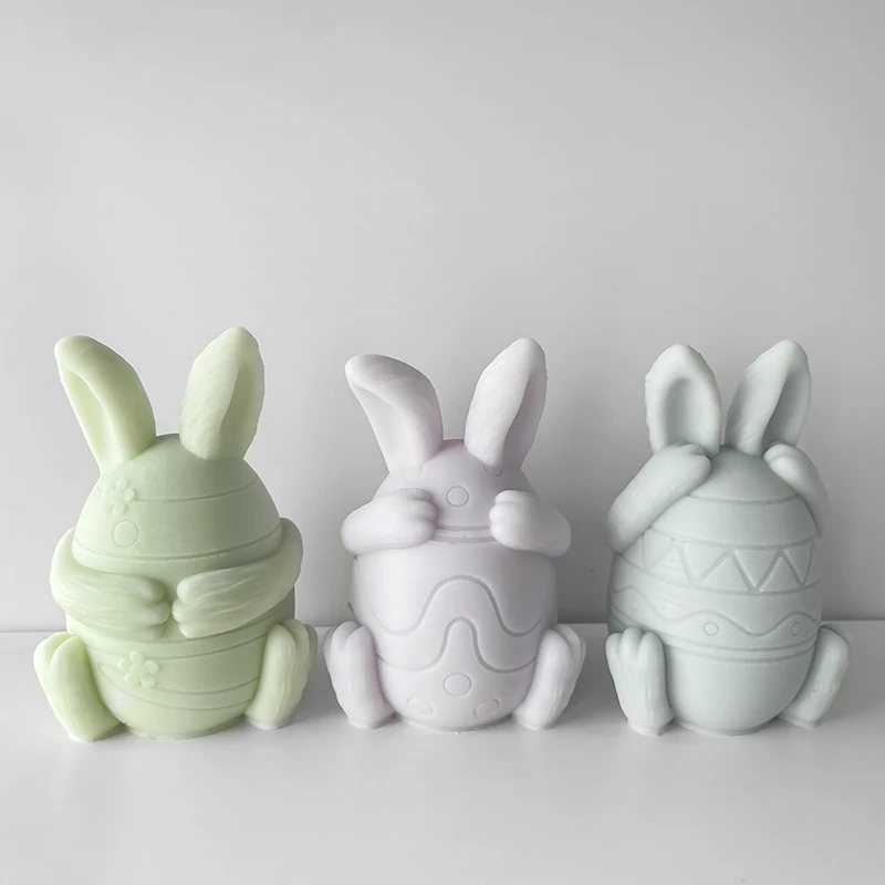 

Easter Bunny Silicone Mold Handmade Soap DIY Creative Candle Scented Plaster Ornament Rabbit Home Decor Mould