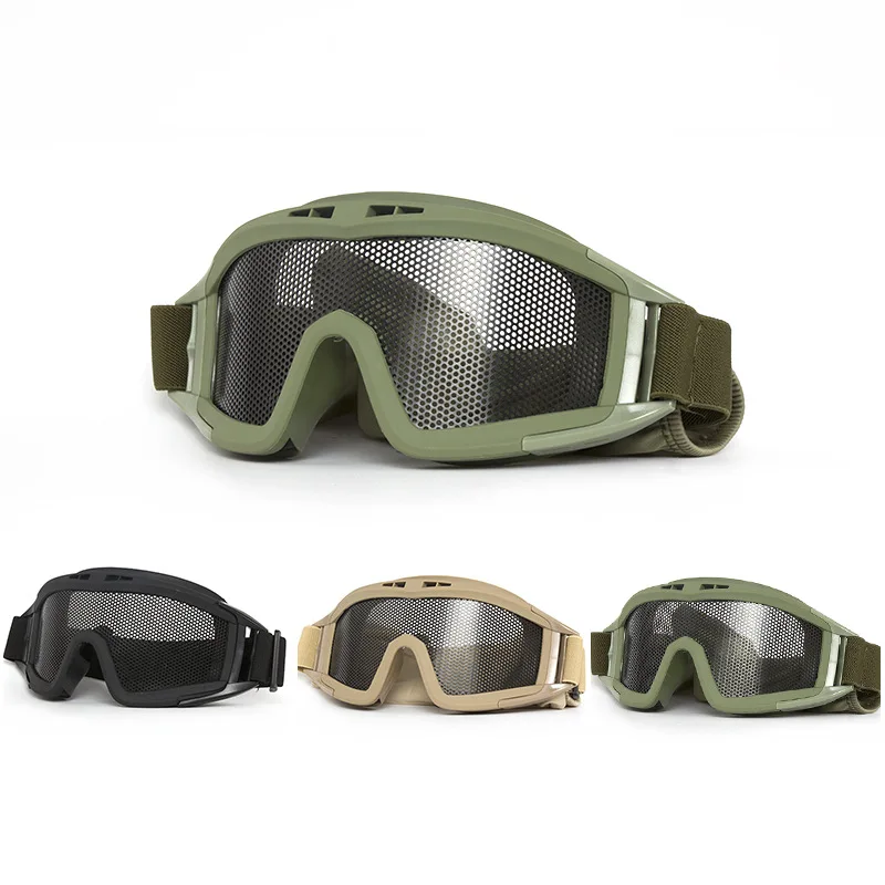 

Airsoft Tactical Hiking Eyewear Goggles Tan Green Windproof Dustproof Motocross Motorcycle Glasses Paintball Safety Protection